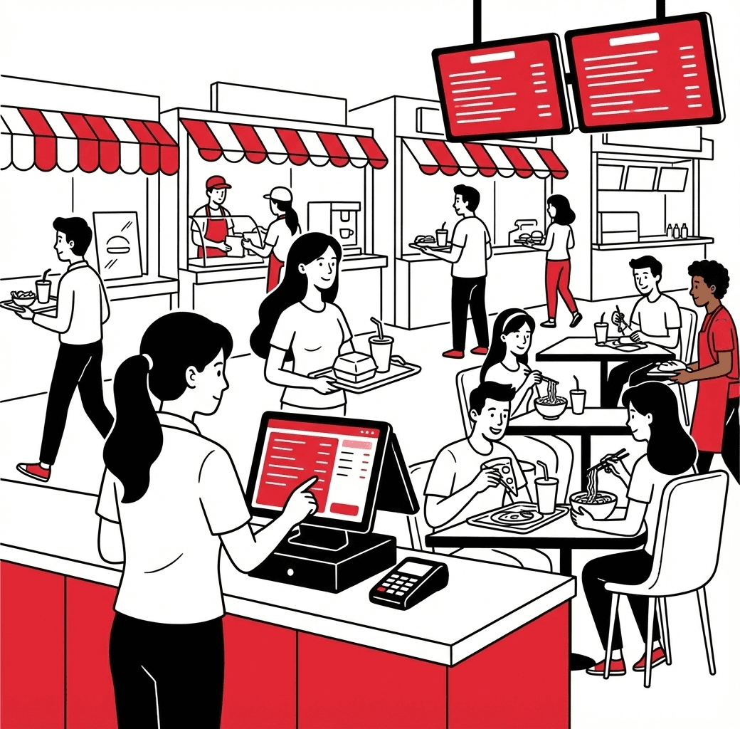 Food Court POS Illustration